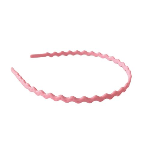 Tiara Curva Leitosa 5MM em Plástico - Rosa