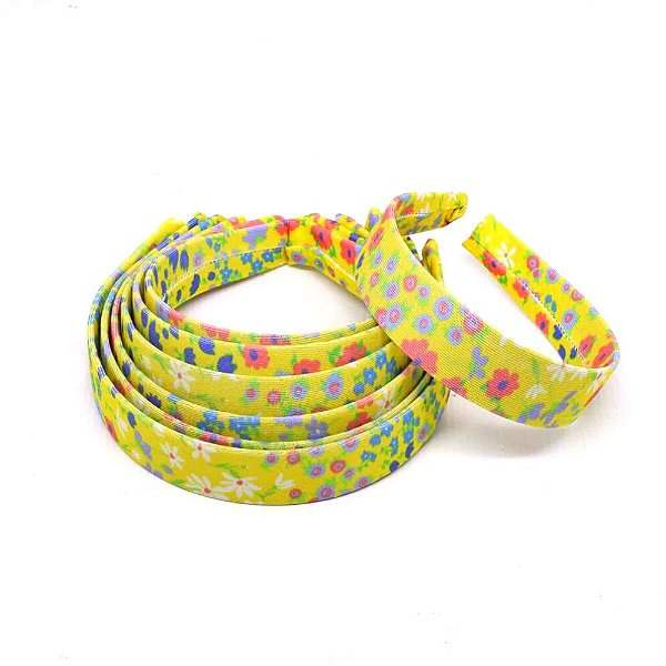 Tiara Encapada Floral - 30mm - Amarela