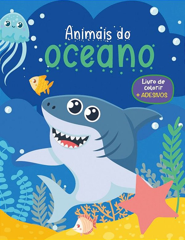 Animais do Oceano - Livro de Colorir + Adesivos