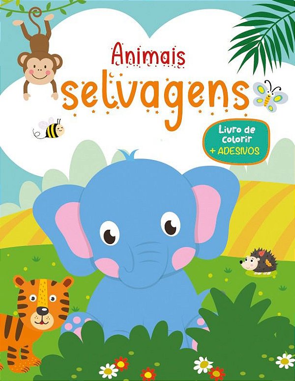 Animais Selvagens - Livro de Colorir + Adesivos