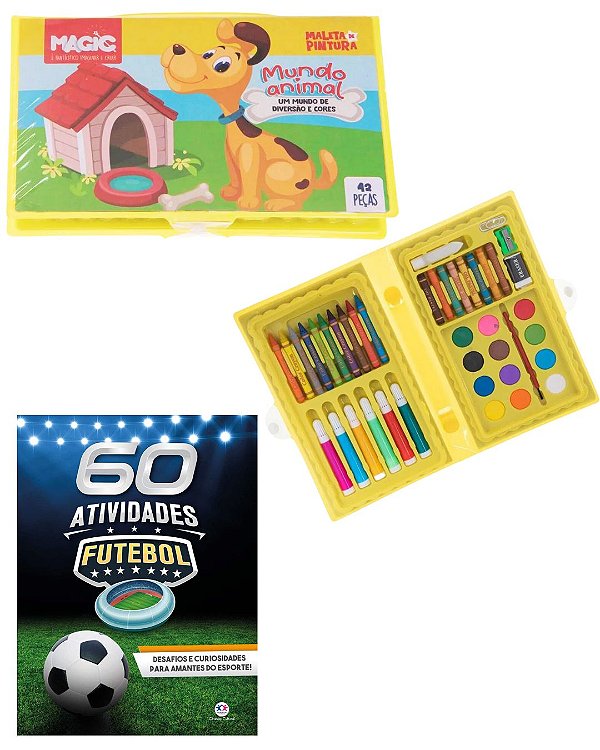 Livro de colorir Futebol  + Maleta de pintura