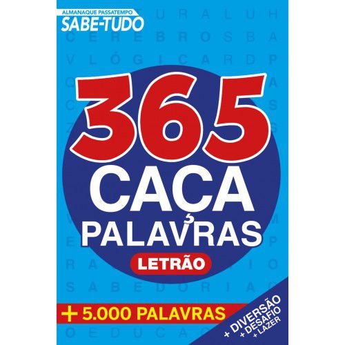 Almanaque Passatempo - Sabe tudo - 365 caça palavras: Capa azul