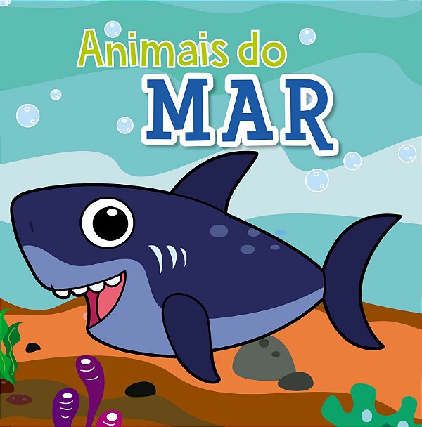 Livro de Banho para Colorir com Água - Animais do Mar