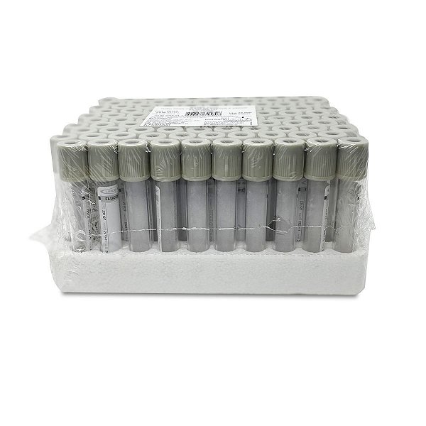 Tubo de Coleta a Vácuo Fluoreto 4 ml Plástico Labor 100 unidades