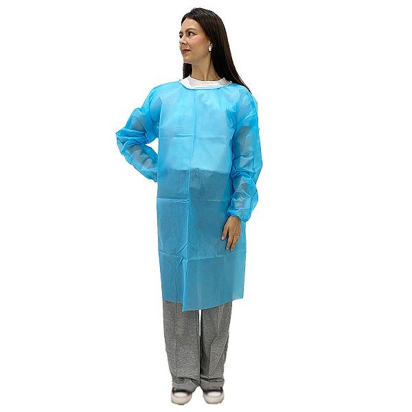 Avental Descartável Manga Longa 40g Azul Bebê Mogimed 5 un