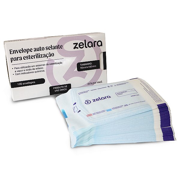 Papel Grau Cirúrgico Envelope Auto Selante 9x16cm Zelara 100