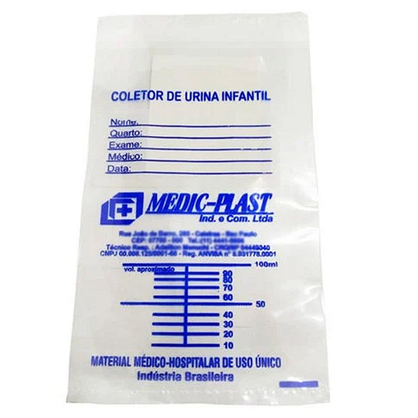 Coletor de Urina Infantil Unissex 100ml Medicplast 50 un