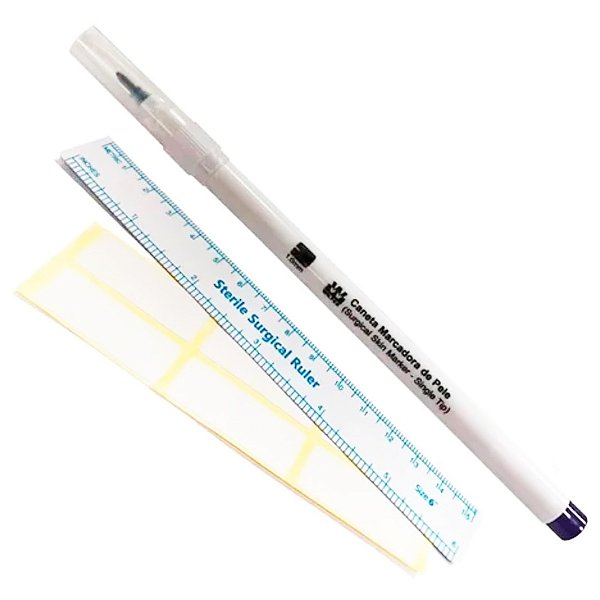 Caneta Marcador Pele Estéril com Régua Ponta Padrão Wiltex