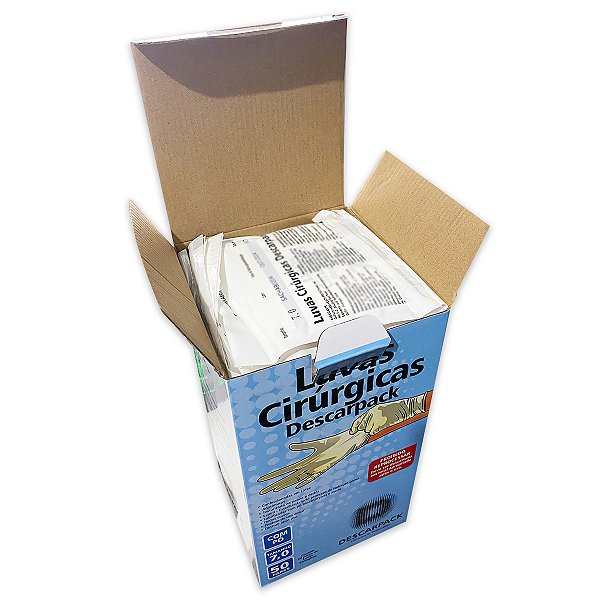 Luva Cirúrgica Estéril com Pó Tamanho 7 Descarpack 50 Pares