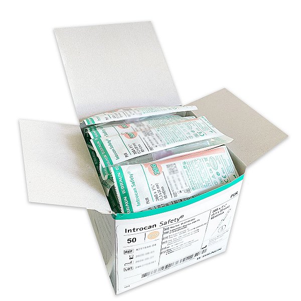 Cateter Intravenoso com Dispositivo de Segurança Introcan Safety B Braun 50 unidades