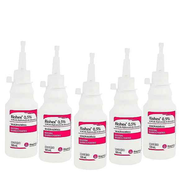 Riohex 0,5% Clorexidina Solução Alcoólica 100ml 5 unidades