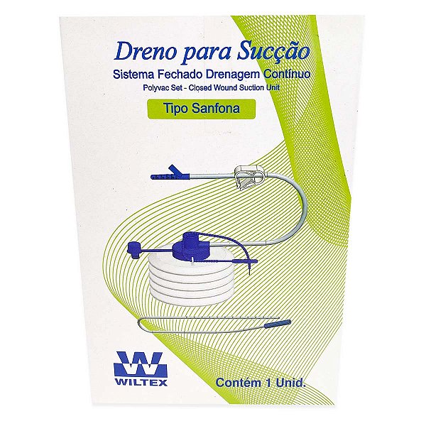 Dreno Sucção Sanfonado Wiltex 4,8mm 500ml Sistema Fechado Estéril
