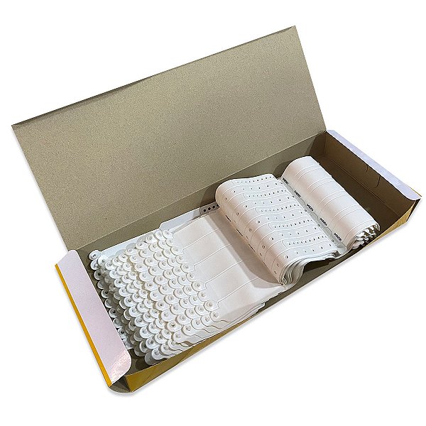 Pulseira Mãe e Filho Wiltex Branca Numerada Caixa com 100 pares