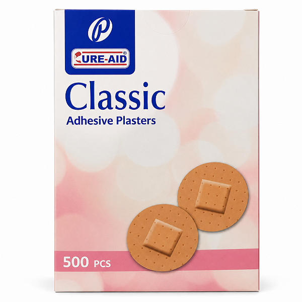 Curativo Redondo Bege Classic 25mm Cure-Aid 500 Unidades