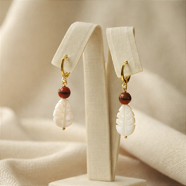 ARGOLA DE MADREPÉROLA E OLHO DE BOI "OUTONO"