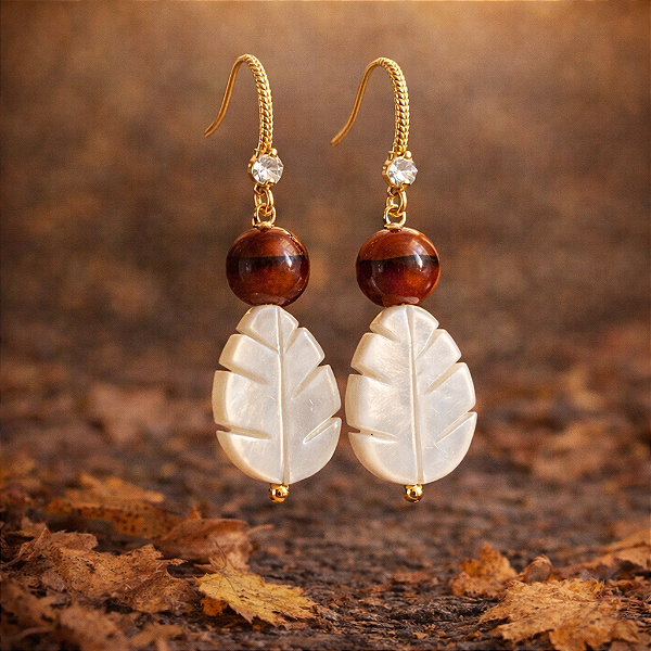 BRINCO COM MADREPÉROLA E OLHO DE BOI "OUTONO"