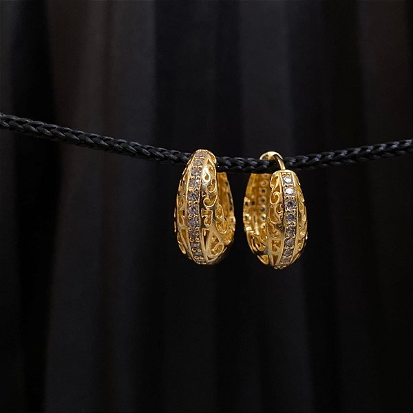 ARGOLA  CESTO COM ZIRCÔNIAS