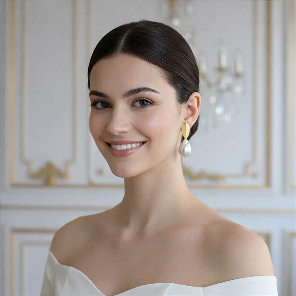 BRINCO COM PÉROLA KESHI "HELENA"