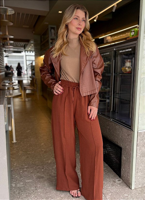Calça Pantalona Manoela Crepe