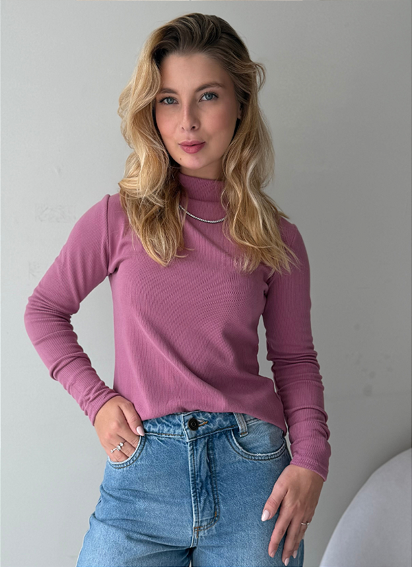 Blusa Gola Alta Rosa