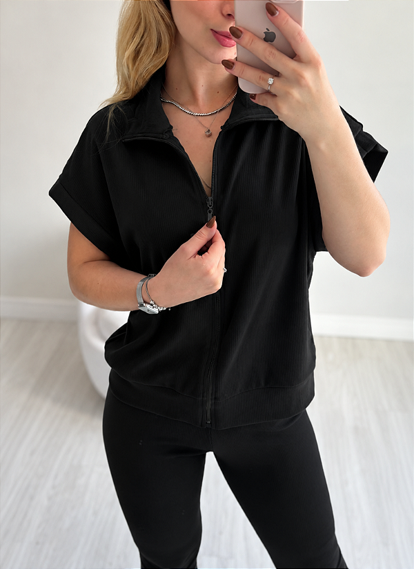 Blusa Colete Feminino com Zíper