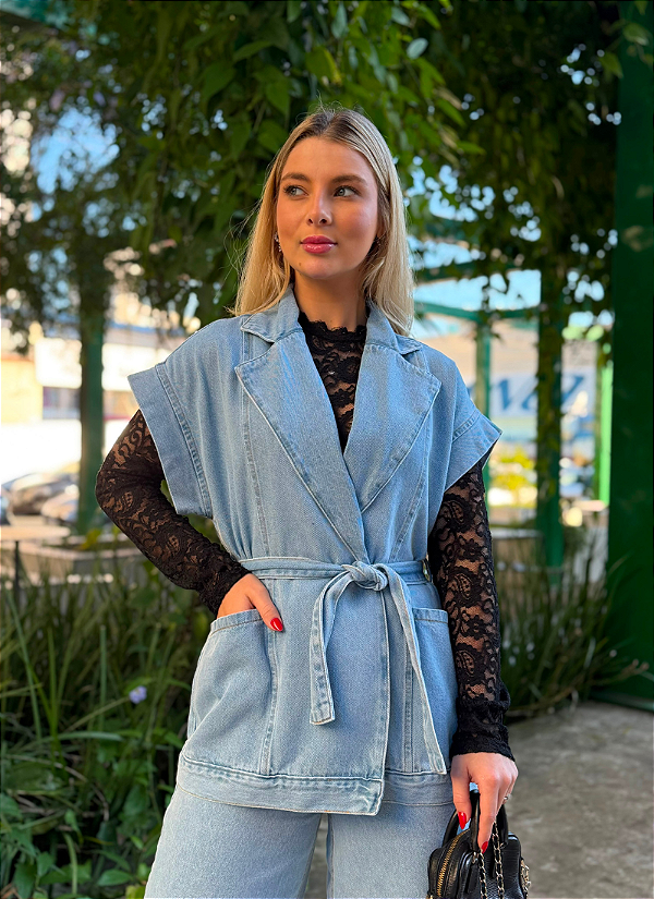 Colete Jeans Catarina Azul Claro