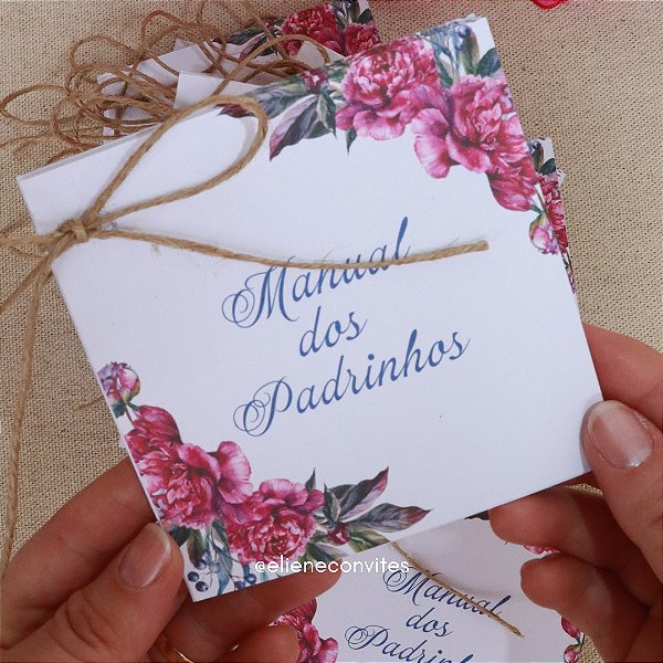 Manual dos padrinhos Floral Rosa Fúcsia