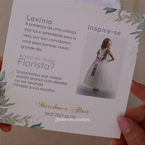 Convite para Pajem ou Dama | Folhagem