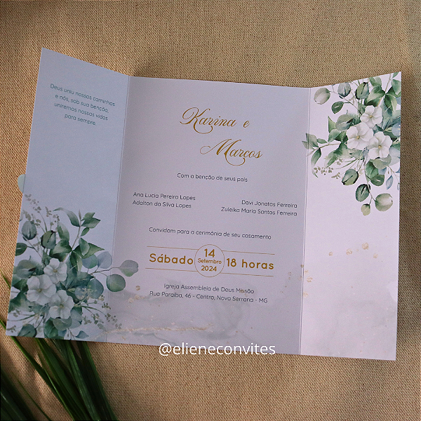 Convite de Casamento Verde