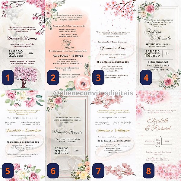 Coleção Digital Casamento: Rosé, Lavanda, Marsala e Verde