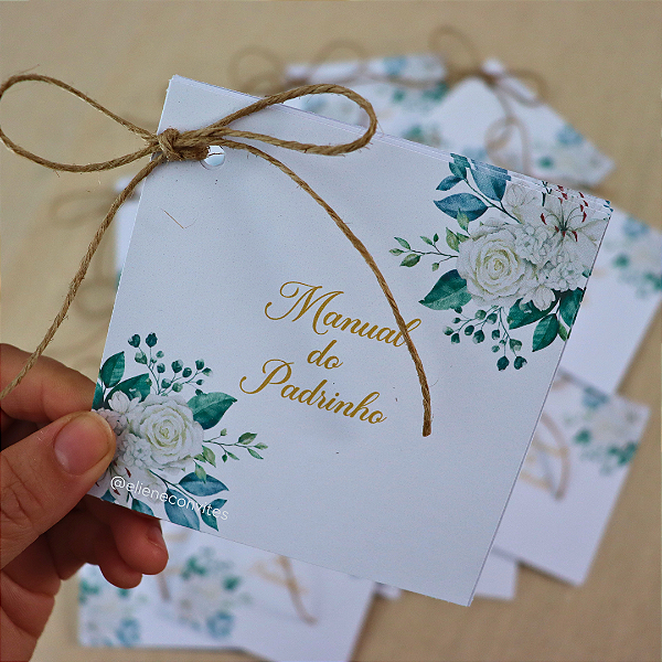 Manual dos Padrinhos: Floral Verde e Branco