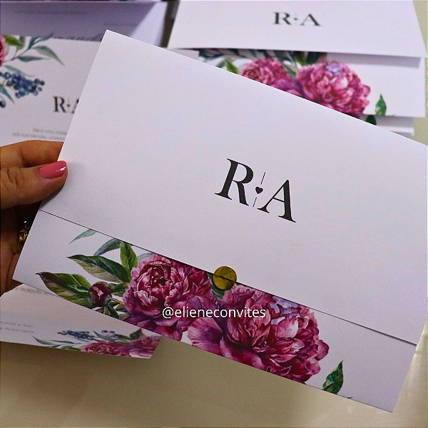 Convite de Casamento Rosa Fúcsia