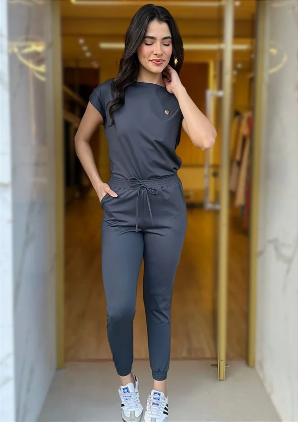 Scrub Feminino Monique - Chumbo Alcaçuz