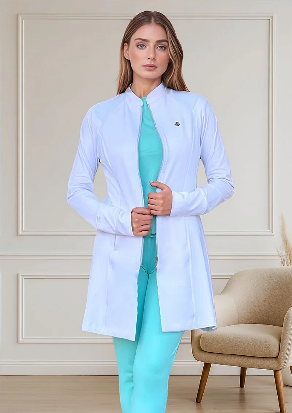 Jaleco Feminino Raglan Laís - Branco