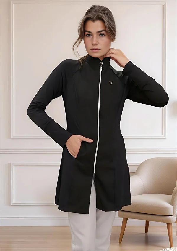Jaleco Feminino Raglan Laís - Preto