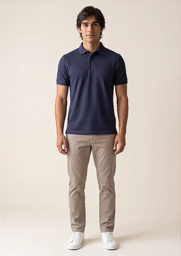 Camisa Polo Slim Fit - Marinho
