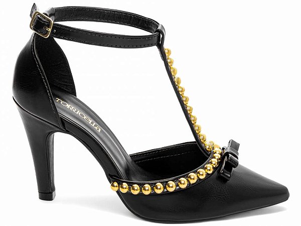 Sapato Scarpin Salto Alto Bico Fino Preto Torricella AVS 66080A