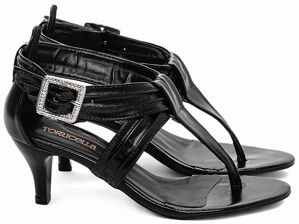 Sandália Feminina Salto Baixo Preta Torricella AVS GF-201A