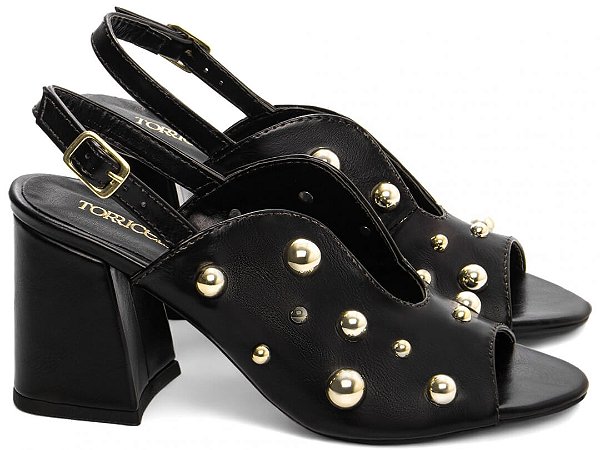 Sandália Ankle Boot Feminina Salto Bloco Grosso Preto Torricella AVS 778A