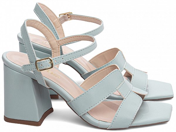 Sandália Feminina Salto Médio Grosso Azul Torricella AVS 46001D