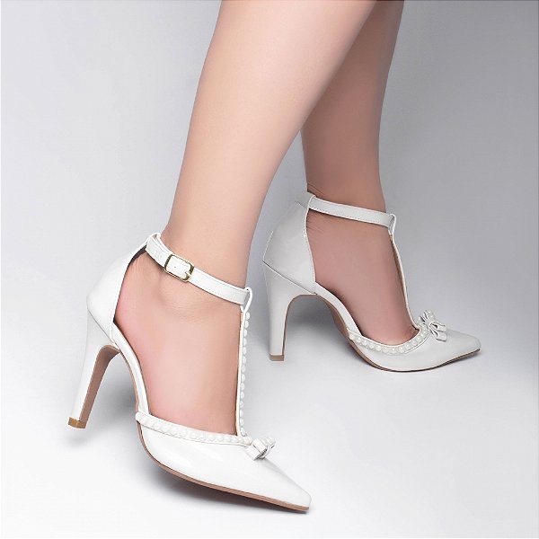 Sapato Scarpin Salto Alto Fino Pérolas Torricella AVS 66058G