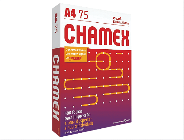 Papel A4 Sulfite Chamex 210x297 75g Resma 500 Folhas