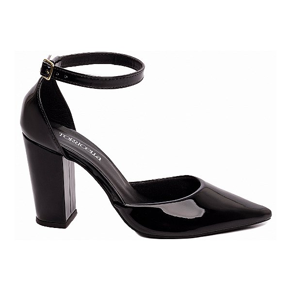 Sapato Scarpin Salto Grosso Bico Fino Preto Torricella AVS 65-03A