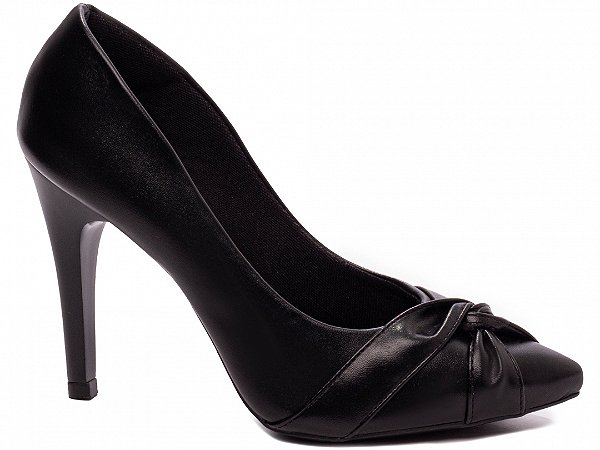 Sapato Scarpin Bico Fino Salto Alto Preto AVS 9200-113A