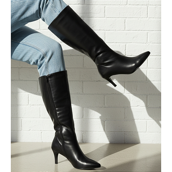 Bota Feminina Torricella Social Cano Alto Longo Salto Fino Preto AVS 1.958-7A