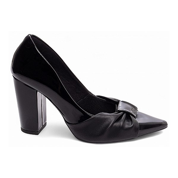 Sapato Scarpin Grosso Verniz Preto Torricella AVS 65-10A