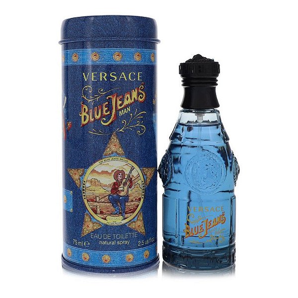 Eau De Toilette Spray Masculino - Versace - Blue Jeans - 75 Ml