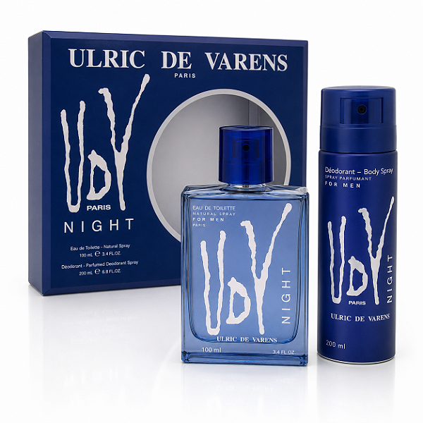 Kit UDV Night Ulric de Varens Masculino EDT 100ml + Body Spray 200ml