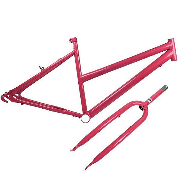 Kit Quadro e Garfo Aço Carbono Reb. V-Brake Aro 24 Sans Bike