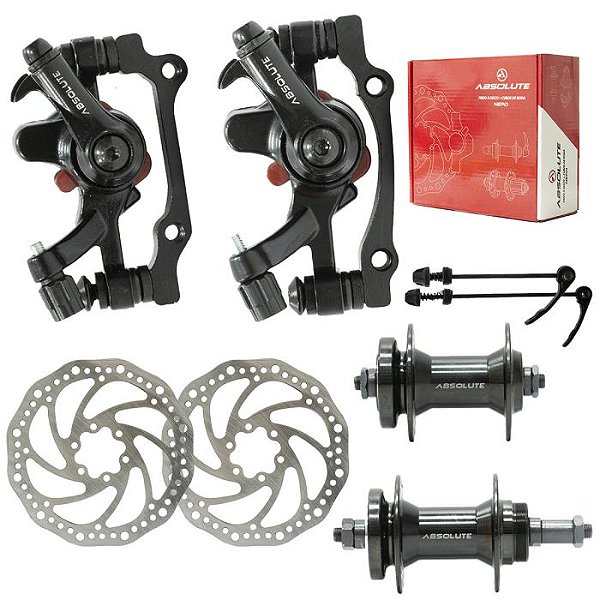 Kit Freio a Disco Mecânico + Cubo + Rotor Absolute